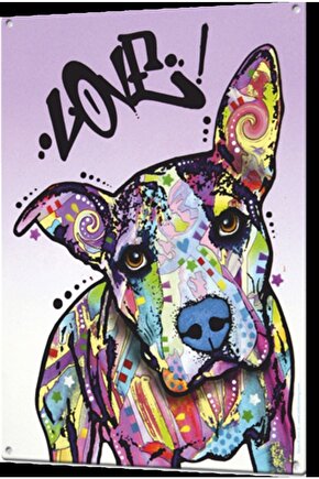 Sevgi Ve Köpek Retro Ahşap Poster