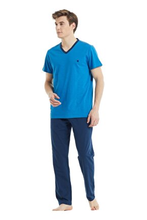 Erkek Pijama Takımı 30834 - Mavi