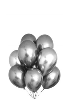 Koyu Gümüş Krom Balon (aynalı Balon) 10 Adet