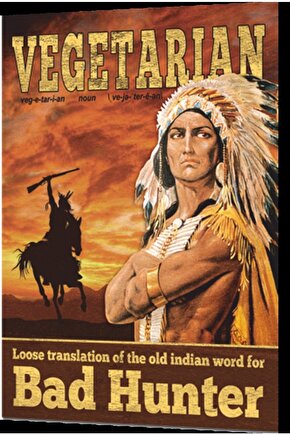 Vahşi Batı Kızılderili Retro Ahşap Poster