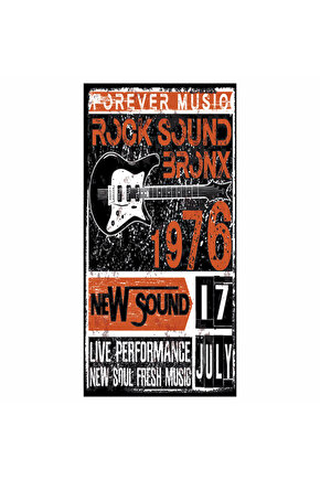 canlı rock müzik elektro gitar ev dekorasyon tablo mini retro ahşap poster