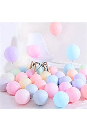Makaron Balon 50 Adet Karışık Renk Soft Pastel Balon