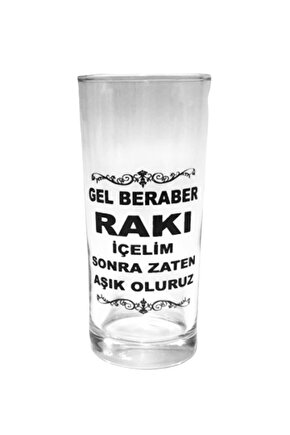 Yazılı Cam Rakı Bardağı 6 ADET Özel Tasarım