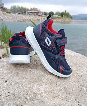 Tiwitto k14 Lacivert-Kırmızı Hafif Cırtlı Erkek Çocuk Spor Ayakkabı