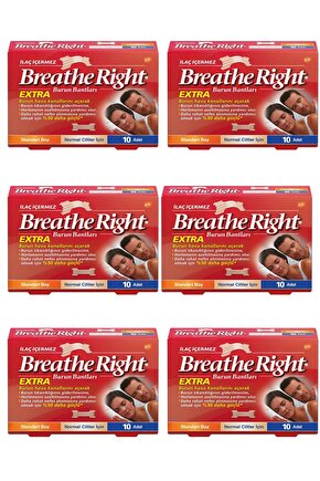 Breathe Right Ekstra Burun Bandı Normal Boy 10 Adet 6lı Paket