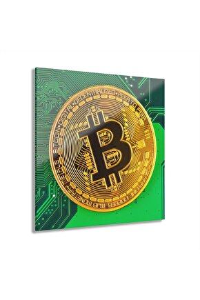 Bitcoin Kripto BTC Crypto Para 5 Cam Tablo Duvar Dekoru