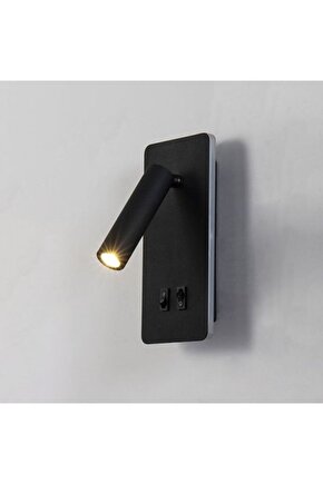 12 Watt Gün Işığı USB Girişli Açma - Kapama Düğmeli İç Mekan Dekoratif Led Aplik, Modern Led Armatür