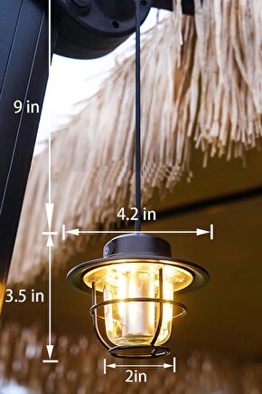 Taşınabilir Retro Fener Su Geçirmez Dış Mekan Güçlü LED Kamp Bahçe Feneri Dekor