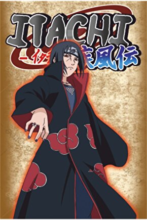 Itachi Naruto Anime Manga Retro Ahşap Poster