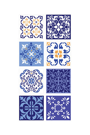 Desen-6 Folyo Kaplama Fayans Sticker, Dekoratif Sticker, Yer, Mutfak, Banyo Sticker, Retro Karo Stic