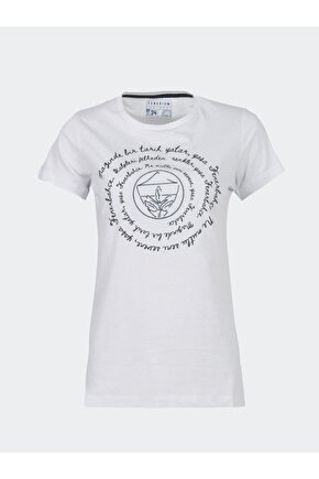 Kadın Tribün Dönen Marş Logo T-shirt