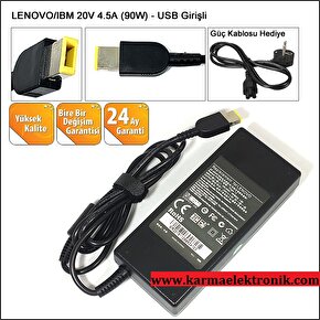 Lenovo 20V 4.5A 90W Usb Notebook Adaptörü KARE UC (RNA-IB08)**