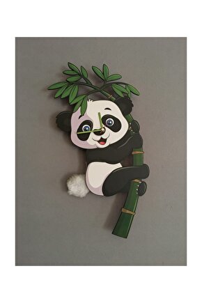 Panda Dekoratif Sarkaçlı Duvar Saati