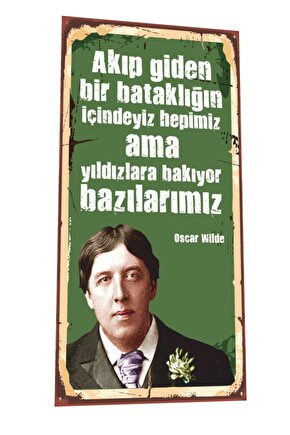 Oscar Wilde Mini Retro Ahşap Poster