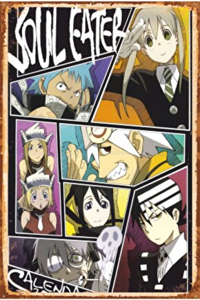 Soul Eater Anime Retro Ahşap Poster 732