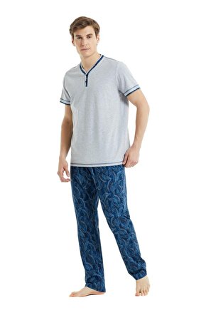 Erkek Pijama Takımı 30821 - Gri