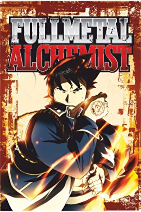 Fullmetal Alchemist Manga Anime Retro Ahşap Poster