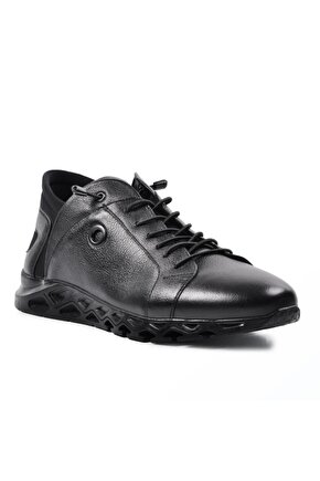 4511 Siyah Erkek Hakiki Deri Casual Ayakkabı