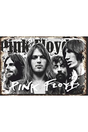 Pink Floyd Müzik Grubu Retro Ahşap Poster