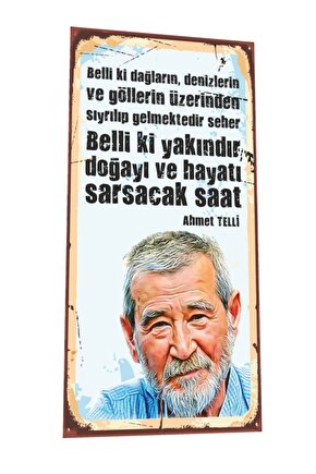 Ahmet Telli Mini Retro Ahşap Poster