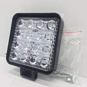 CMSOLAR Çalışma Sis Lambası Kare 16 Led 9-36 Volt