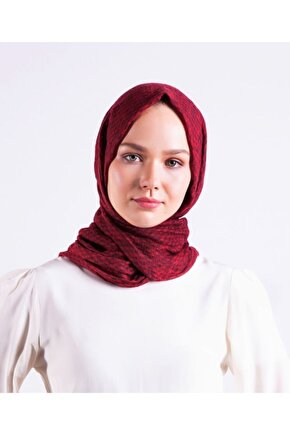 Kırmızı Desenli Sünger Şal Boyunluk Fular