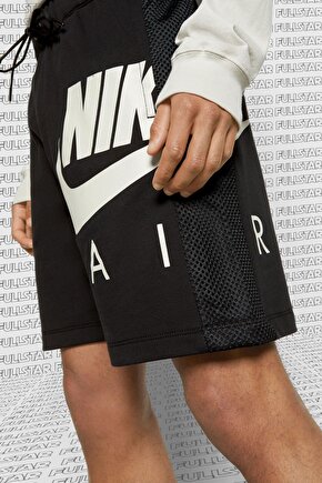 Sportswear Air French Terry Short Kalın Pamuklu Siyah Erkek Şort