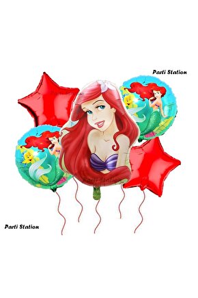 Disney Prensesi Deniz Kızı Prenses Ariel Konsept Doğum Günü Balon Set Aquaman Ariel Balon Set