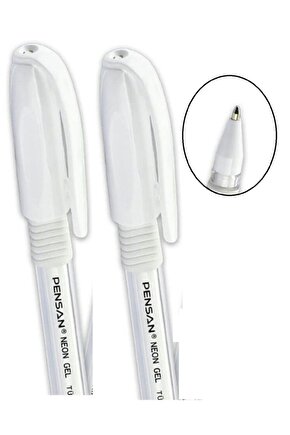 Beyaz Neon Tükenmez Kalem Jel 1.0 Mm (2 Adet)