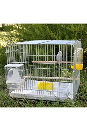 Papağan Muhabbet Kuşu Üretim Kafesi Gümüş Kaplamalı