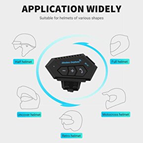 BT12 Bluetooth 5.0 motorsiklet interkom mikrofonlu kulaklık kask Bluetooth kulaklık