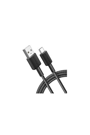 322 USB-C to USB-A 1.8M 30W Şarj Data Kablosu - Siyah