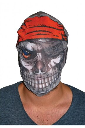 Himarry Kafaya Tam Geçmeli Bez Korsan Maskesi - Streç Korku Maskesi - 3d Baskılı Maske Model 4