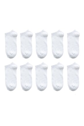 Unisex 10 Çift Koton Ekonomik Beyaz Renk Patik Çorap