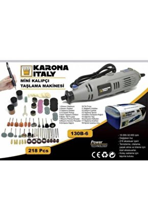 Tekno Karona Italy 130b-6 218 Parça 160 Watt Gravür Seti 6 Kademeli Hortumlu