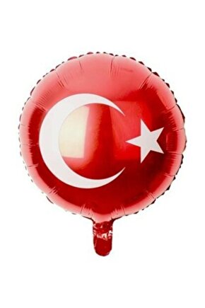 Türk Bayrağı Folyo Balon 18 Inç Helyum Veya Hava Ile Şişirilir