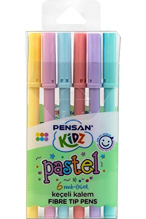 Kidz 6lı Keçeli Boya Kalemi - Pastel Renk  99090