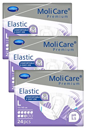 Molicare Elastic Premium Hasta Bezi Large, 72 Adet, 8 Damla 3299ml Sıvı Emme Kapasiteli