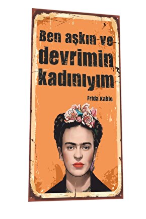 Ben Aşkın Ve Devrimin Kadınıyım Mini Retro Ahşap Poster
