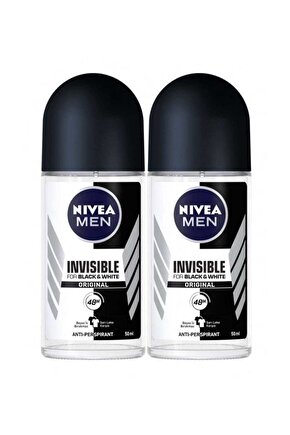 Invısıble Black&whıte Power Roll On Deodorant 50 ml Erkek 2li