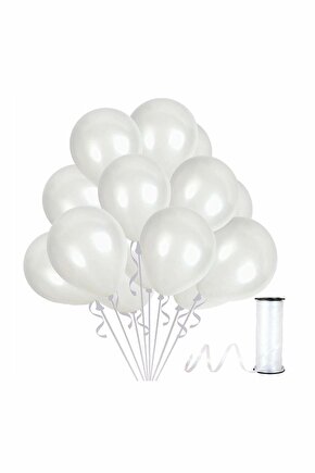 12 Inç Metalik Beyaz Balon 30lu Metalik Beyaz Balon