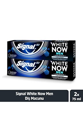 White Now Men Anında Beyazlık Leke Giderici Diş Macunu 75 ml X2