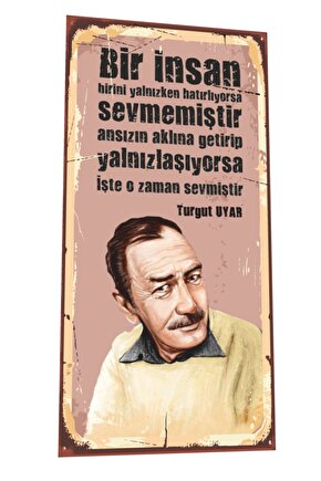 Turgut Uyar Mini Retro Ahşap Poster