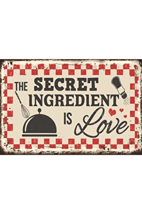 Mutfak Aşk Sır Aşçı Mutfak Dekorasyon Retro Ahşap Poster