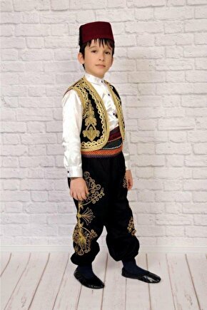 Türkmen Işlemeli Erkek Çocuk Yöresel Kostüm
