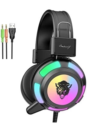 Rgb Led Işıklı Oyuncu Kulaklığı Profesyonel Gaming Headset Mikrofonlu Oyun Kulaklık V8