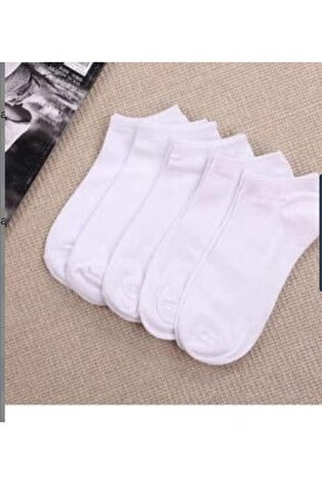 Unisex Beyaz Yazlık Kısa Patik Çorap Kutulu 10 Lu Paket
