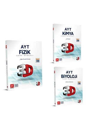 2022 Yeni 3d Ayt Kimya Fizik Biyoloji 3lü Set