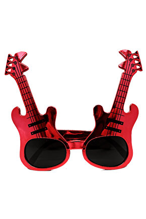 Himarry Kırmızı Renk Rockn Roll Gitar Şekilli Parti Gözlüğü 15x15 Cm