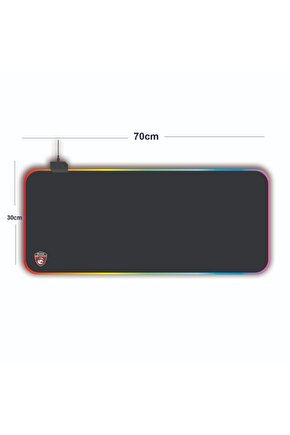 Rgb Led Işıklı Gaming Mousepad Xl 70cm X 30 Cm Büyük Boy Kaymaz Taban Oyuncu Mouse Pad